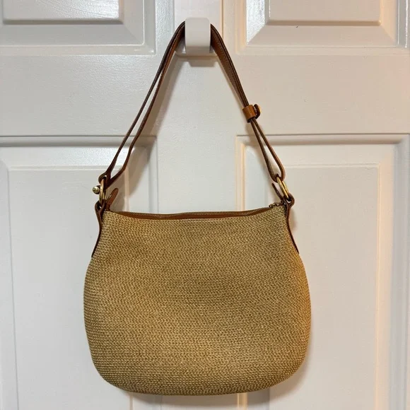 Eric Javits Woven Leather Straps Summer Shoulder  Bag - Picture 6 of 13